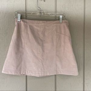 Abercrombie and Fitch Pink Faux Suede Mini Skirt